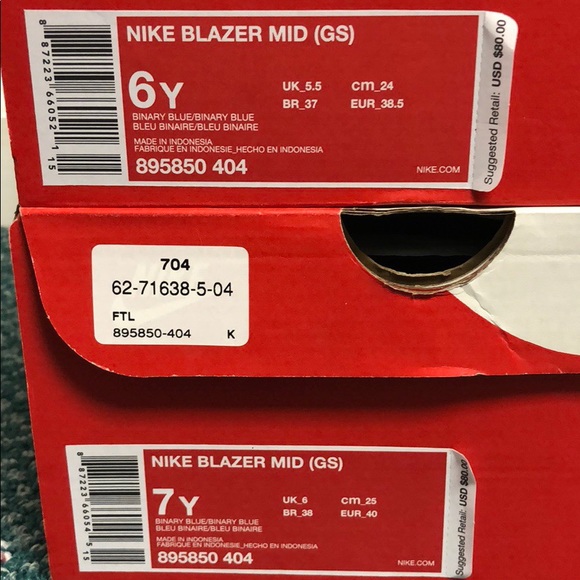 Nike Blazer Mid Blue Suede 8.5 Women’s - Picture 7 of 8